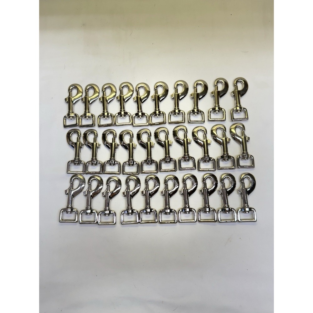 30 Pack Heavy Duty Swivel Snap Hooks Silver Dog Leash Collar Clips Keychain